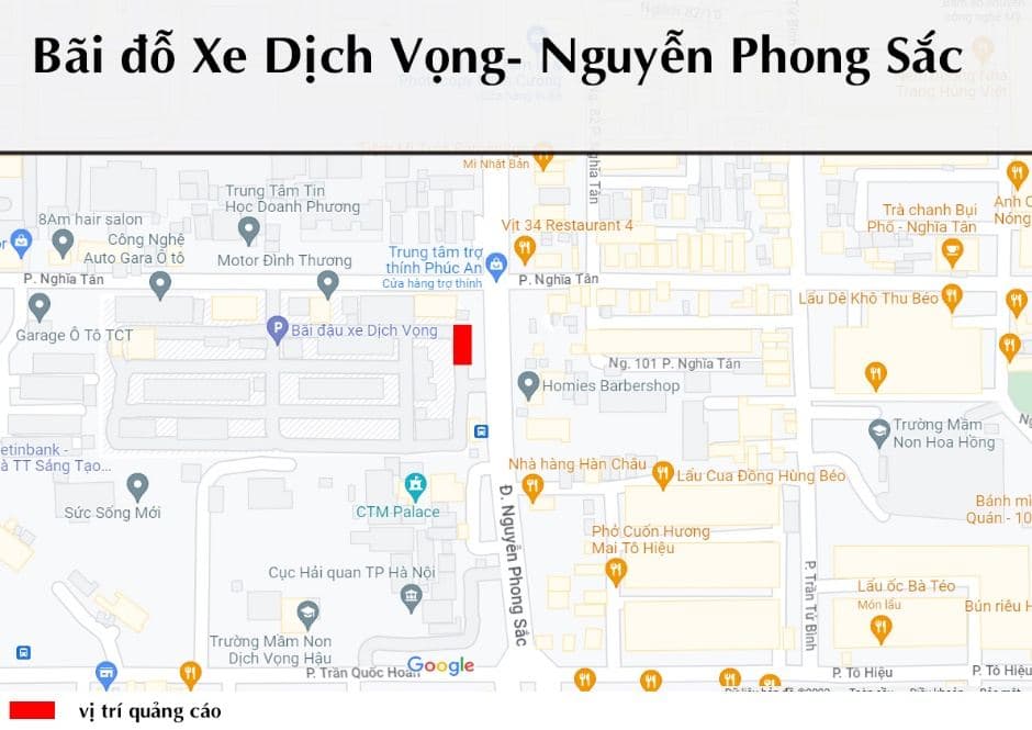 Ảnh vị trí BĐX DV – Bãi đỗ xe Dịch Vọng – Nguyễn Phong Sắc, 3/3