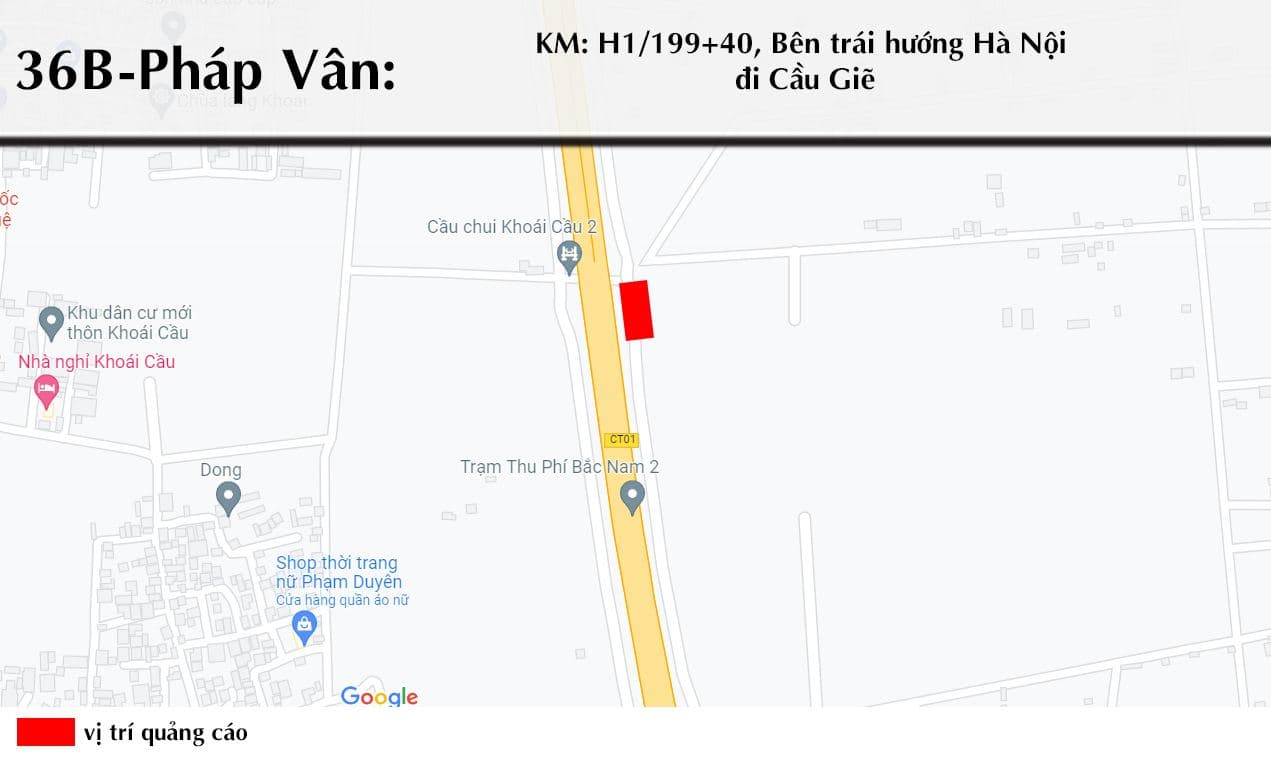 Ảnh vị trí 36B (H1/199+40) QL1A Bên tay trái hướng cao tốc Pháp Vân - Cầu Giẽ, 3/3