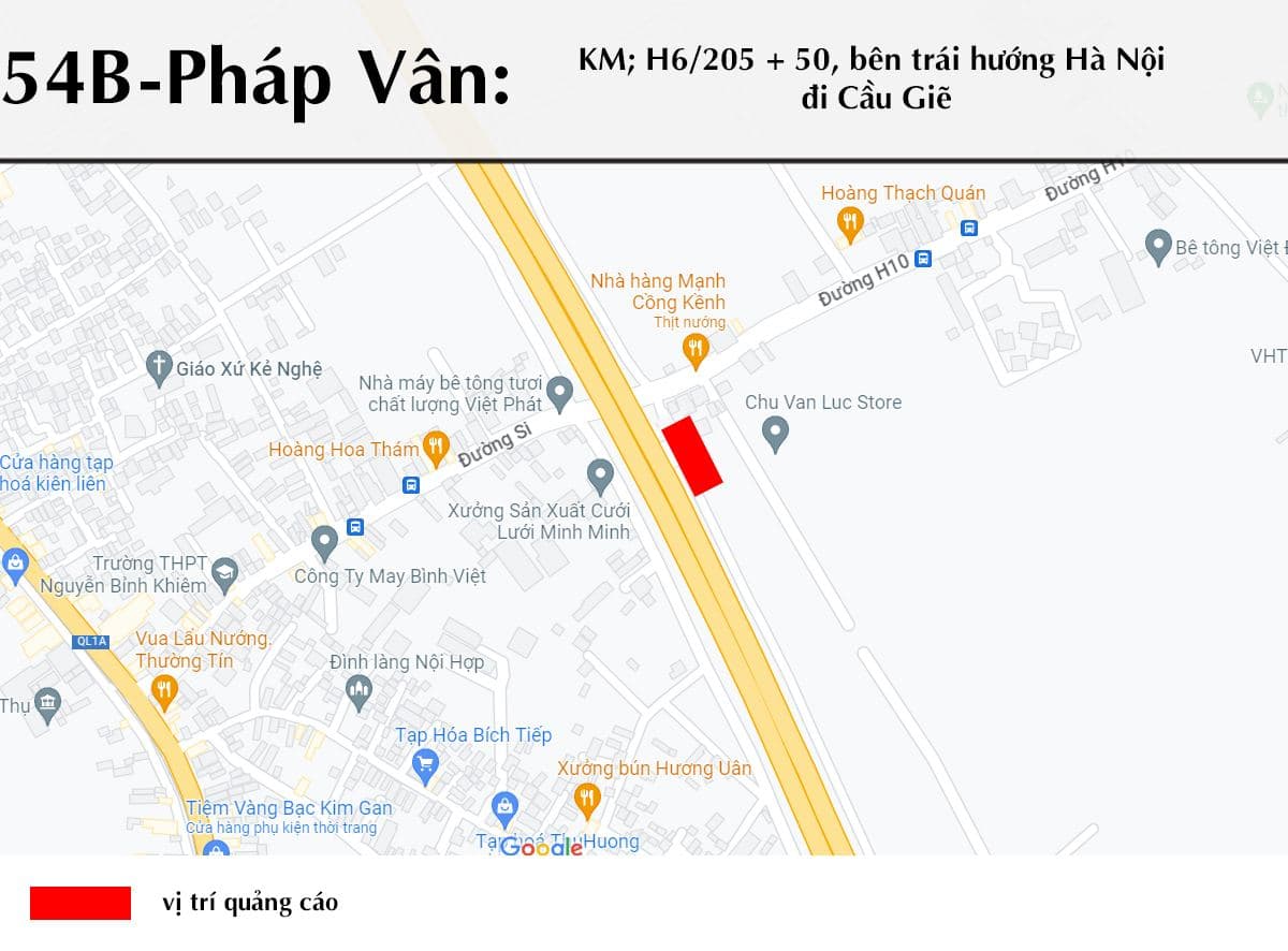 Ảnh vị trí 54B (H6/205+30) QL1A Bên tay trái hướng cao tốc Pháp Vân - Cầu Giẽ, 3/3