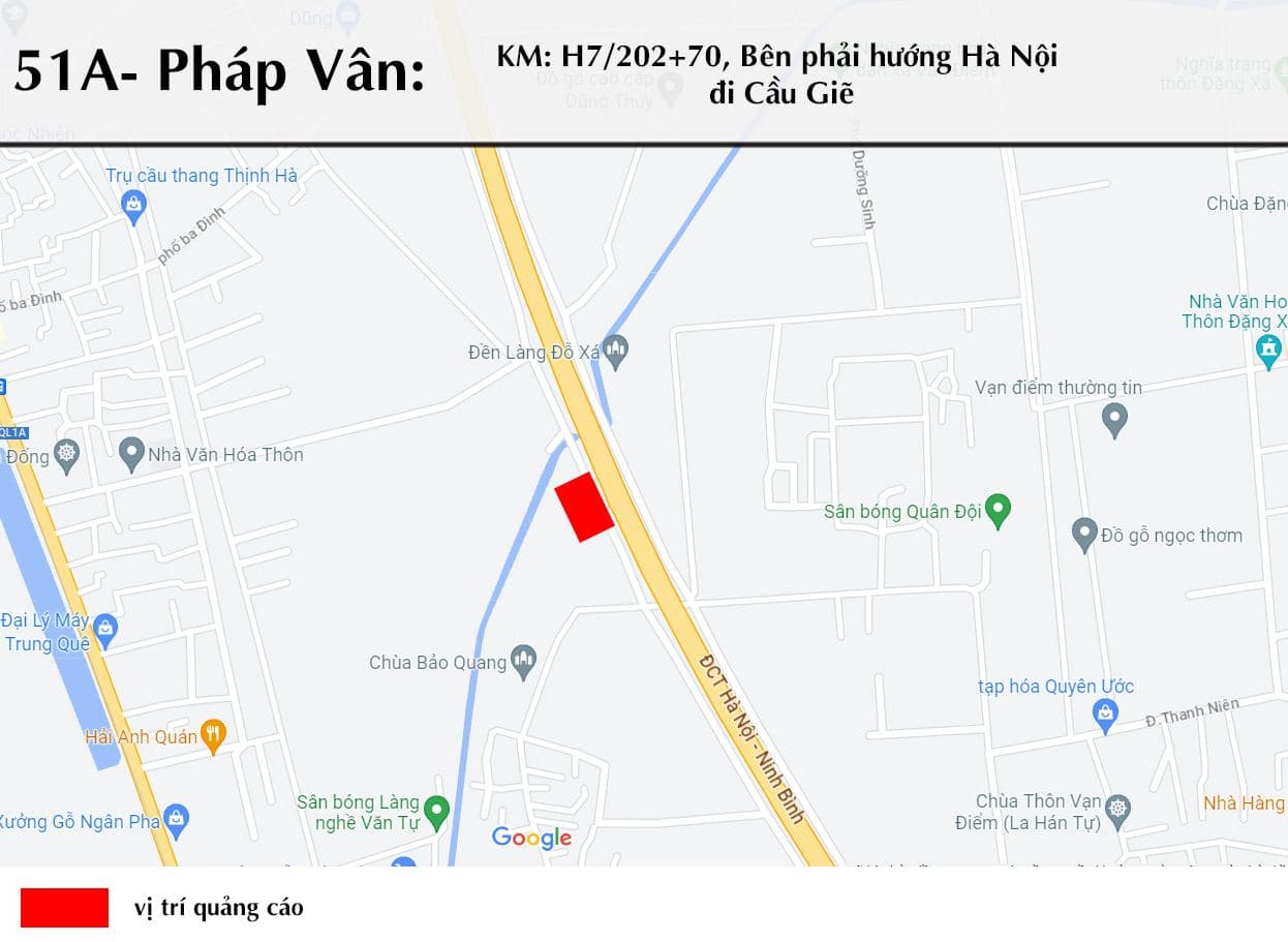 Ảnh vị trí 51A (H7/202+70) QL1A Bên tay phải hướng cao tốc Pháp Vân - Cầu Giẽ, 3/3