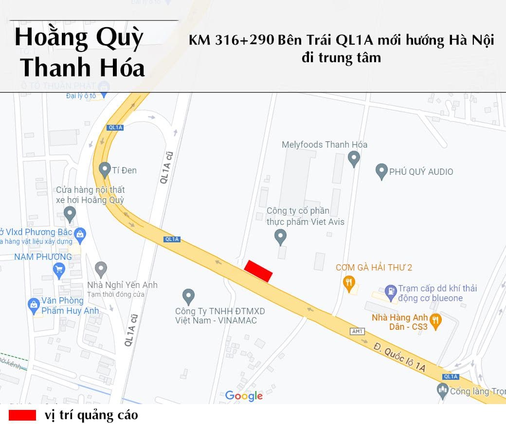 Ảnh vị trí TH1 (Km316+290) bên phải QL1A hướng từ Hà Nội đi Thanh Hoá, 3/3