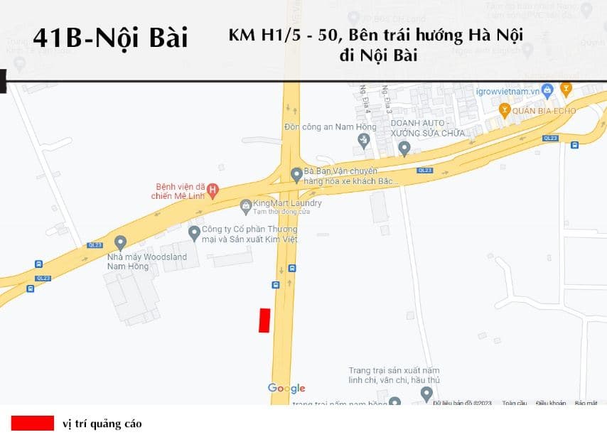 Ảnh vị trí 41B (H1/5+50) Bên tay trái đường Võ Văn Kiệt hướng cầu Thăng Long đi sân bay Nội Bài, 3/3