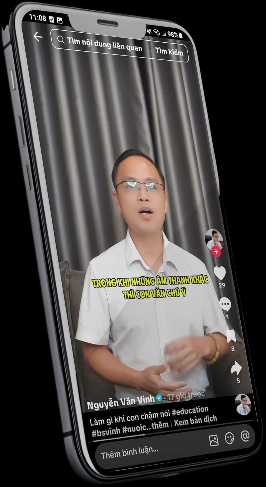 Video ngắn của Nguyễn Văn Vinh trên điện thoại
