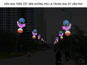 HỆ THỐNG ĐÈN HOA TẠI KĐT VĂN PHÚ, HÀ ĐÔNG, HÀ NỘI (TỐI)
